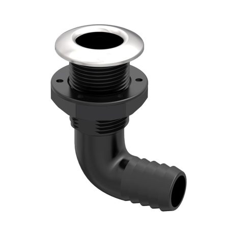 Vízkifolyó 90° csőcsonkkal Ø24 mm inox gyűrűvel SEAFLO