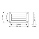 Szellőzőrács műanyag fehér  142 x 79,5 mm SEAFLO