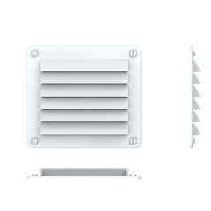 Szellőzőrács műanyag fehér  142 x 126,5 mm SEAFLO