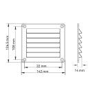 Szellőzőrács műanyag fehér  142 x 126,5 mm SEAFLO