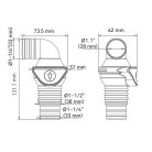 Visszacsapó szelep 33/38 -33 mm 90° SEAFLO