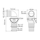 Visszacsapó szelep 33/38 -38 mm 90° SEAFLO