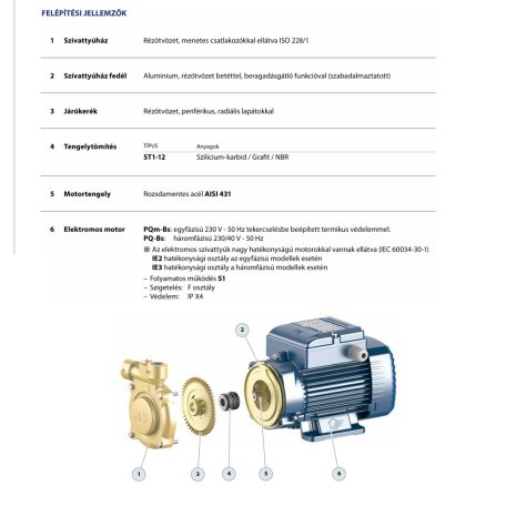 PEDROLLO PQm 65-Bs periférikus szivattyú 