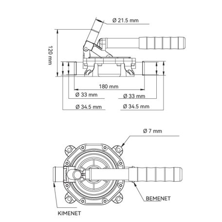 Fenékszivattyú kézi beépíthető 20 l/perc SEAFLO