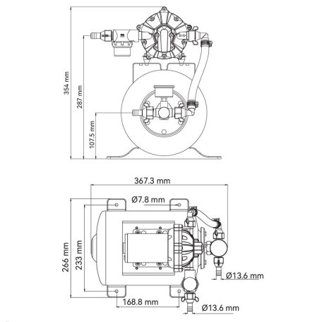 Házi vízmű tágulási tartállyal 18,9 l/perc 12V SEAFLO