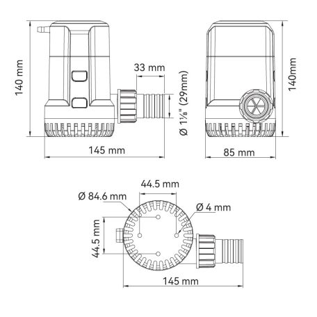 Fenékszivattyú MANUÁLIS 125l/perc 12V SEAFLO 13A