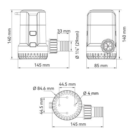 Fenékszivattyú AUTOMATA időkapcsoló 95l/perc 12V SEAFLO 13B