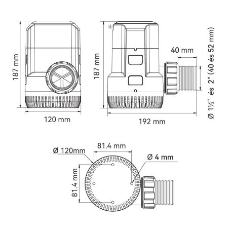 Fenékszivattyú MANUÁLIS 230l/perc 12V SEAFLO 13A