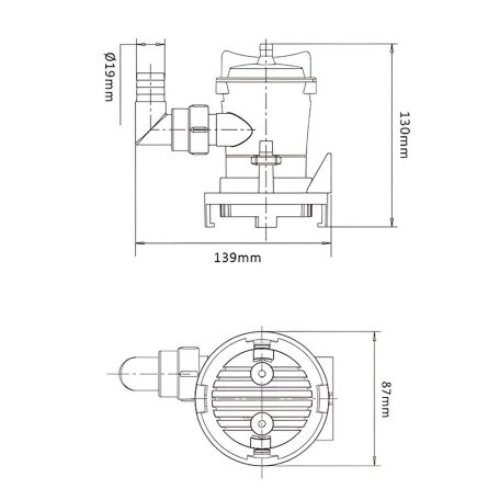 Fenékszivattyú MANUÁLIS 50 l/perc 12V SEAFLO