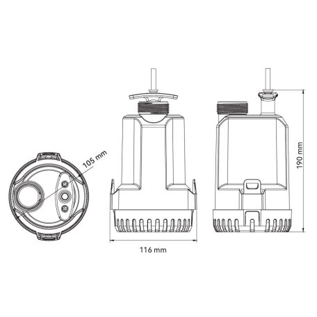 Mobil fenékszivattyú 125l/perc 12V SEAFLO 18