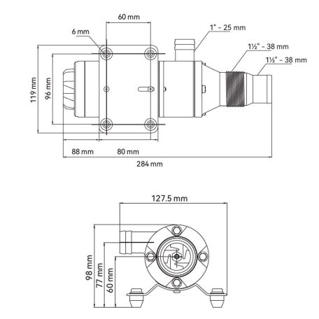 Macerátor szivattyú 45l/perc 12V SEAFLO 01