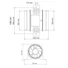 Szellőztető ventilátor -  blower 400 m³/óra 12V SEAFLO
