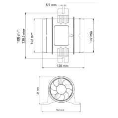 Szellőztető ventilátor -  blower 400 m³/óra 12V SEAFLO