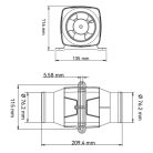 Szellőztető ventilátor - blower 220 m³/óra 12V SEAFLO