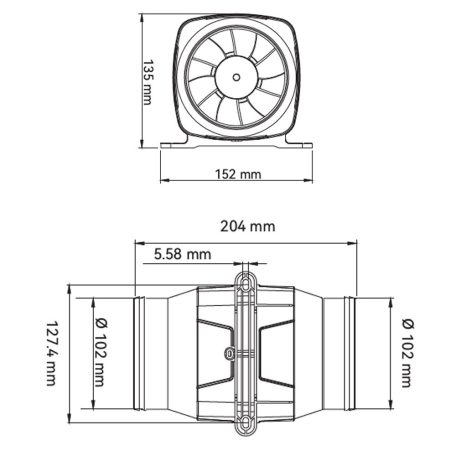 Szellőztető ventilátor - blower 456 m³/óra 12V SEAFLO