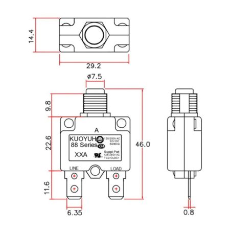 Automata hőbiztosíték 12V DC 30A