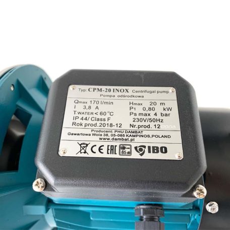 IBO CPM 20 INOX Egylépcsős centrifugál szivattyú