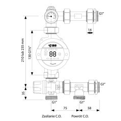 IBO GP MIX T [235 mm] Elosztó szivattyúcsoport