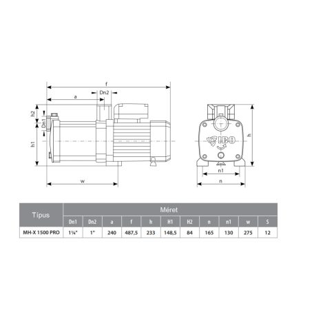 IBO MH-X 1500 Pro többfokozatú önfelszívó kerti szivattyú
