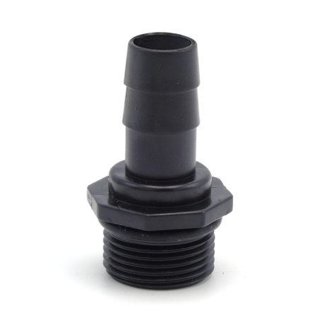 Műanyag tömlőcsatlakozó 25x3/4" KM bordás